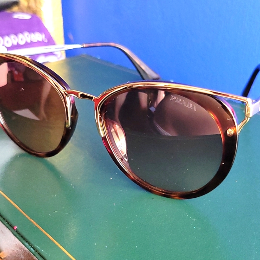 Nwot prada 66t-tf Catwalk womens sunglasses 2au-3do havana brown gradient